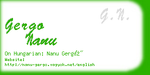 gergo nanu business card